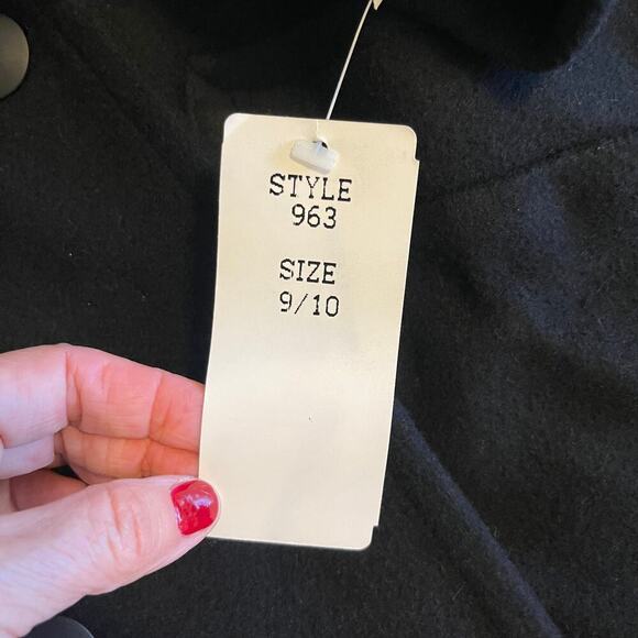 JOFELD NWT  Y2K Women's Double Breasted Coat Leather Padded Shoulders Size 10 - Picture 5 of 12